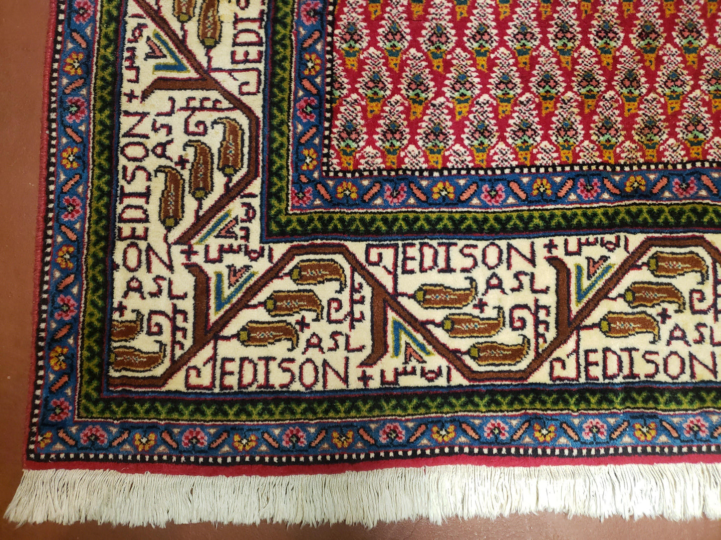 6x9 Finely Woven Turkish Tribal Rug, Boteh/Paisley Pattern, Red & Beige Area Rug, Vintage Wool Carpet, Entryway Rug, Hand-Knotted Foyer Rug