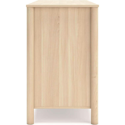 Light Brown Six Drawer Dresser For Bedroom Storage