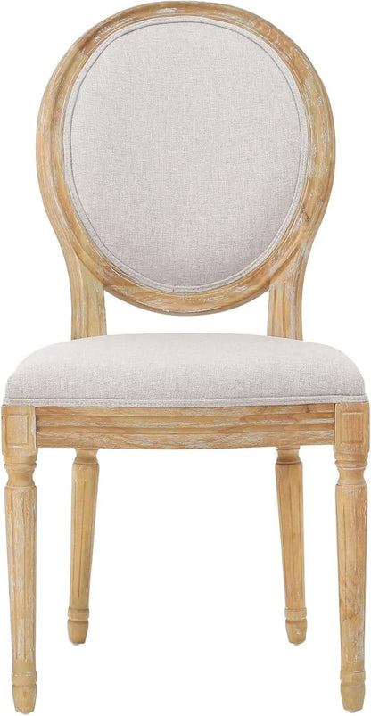 Phinnaeus Beige Polyester Fabric Dining Chairs Set Of 2