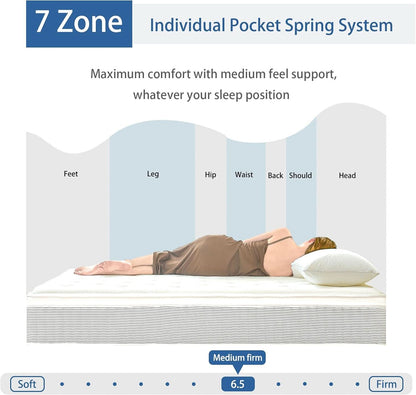 Full Size 12 Inch Premium Memory Foam Hybrid Mattress