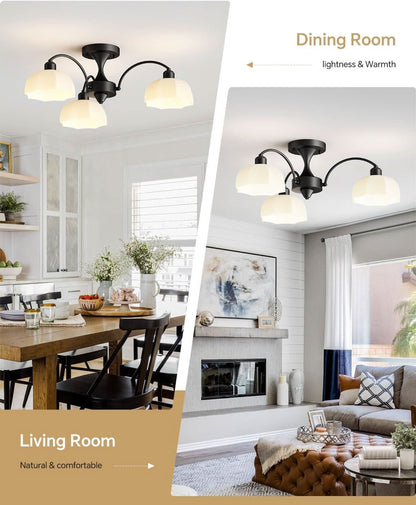 Milk Glass Sputnik Chandelier Adjustable Height Dimmable
