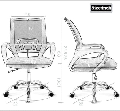Ergonomic Mesh Office Chair With Lumbar Support Black