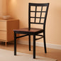 Hercules Series Black Window Back Metal Restaurant Chair