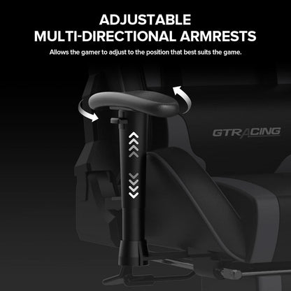 Gray Bluetooth Gaming Chair With Footrest For Home Office