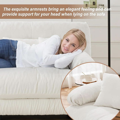 White Velvet Pet Hair Resistant Modular Recliner Sofa