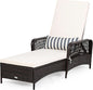 Adjustable Rattan Chaise Lounge Chair for Outdoor Relaxation