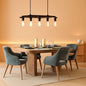 Five Light Farmhouse Linear Chandelier With Rustic Wood