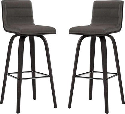 Vienna 30 Inch Bar Height Bar Stool Grey And Black