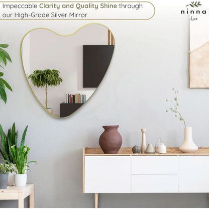 26 Inch Irregular Heart Wall Mirror For Home Decor