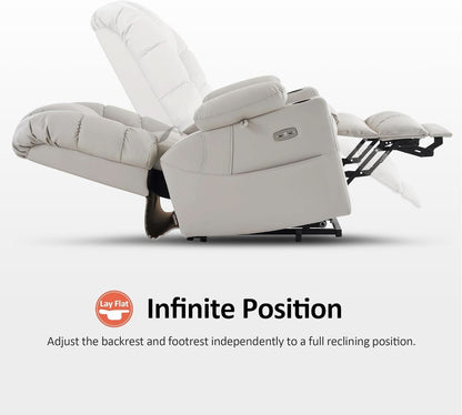 Large Dual Motor Power Lift Recliner With Massage And Heat
