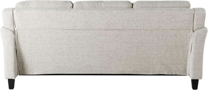 Harrington Sofa Beige With Curved Arms For Living Room