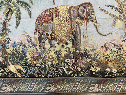 Vintage Tapestry 4 x 5.6, Adorned Elephant Pictorial