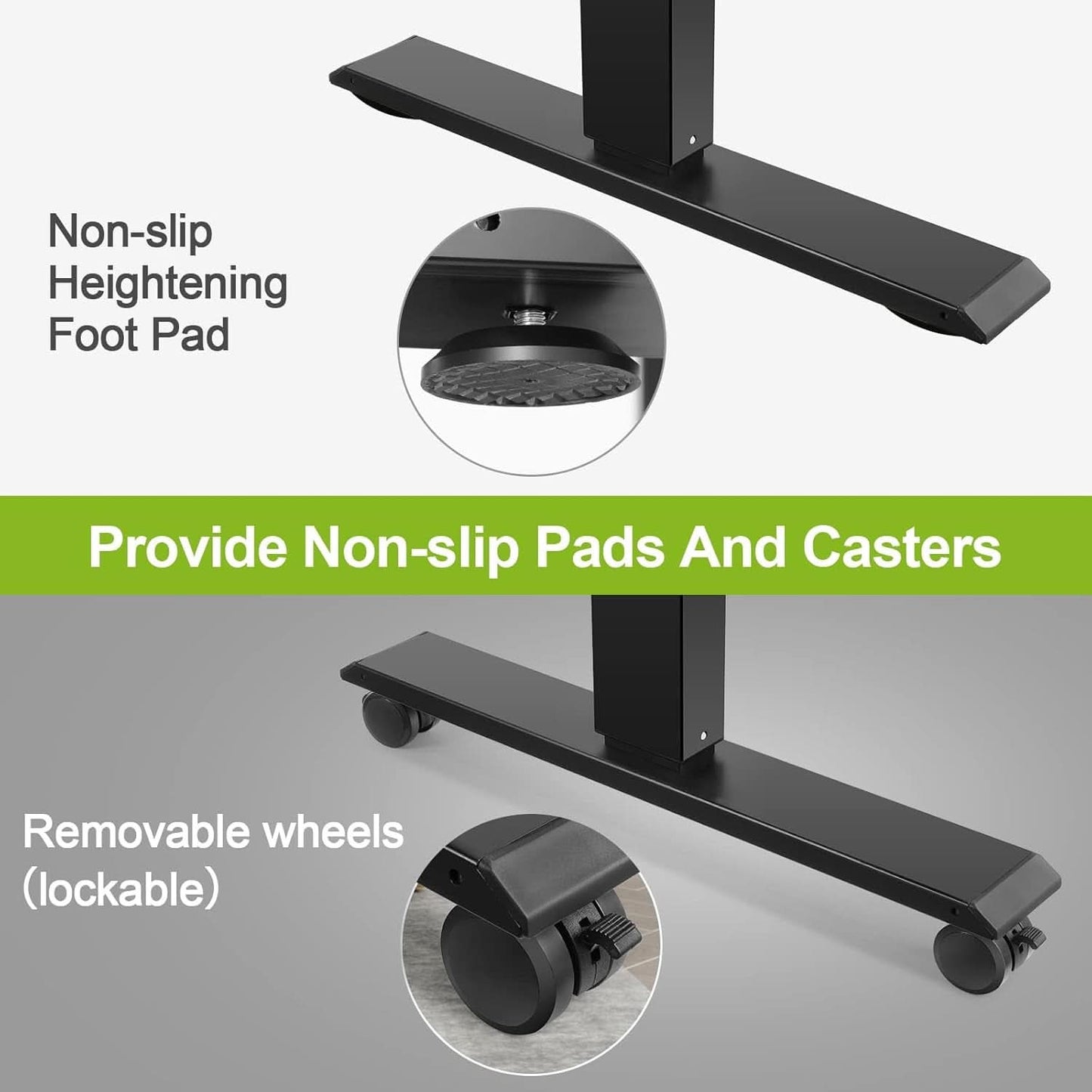 Electric Standing Desk 55 x 24 In With Charging Station