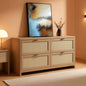 60.8 Inch Dresser Caramel Oak Finish With 7 Drawers