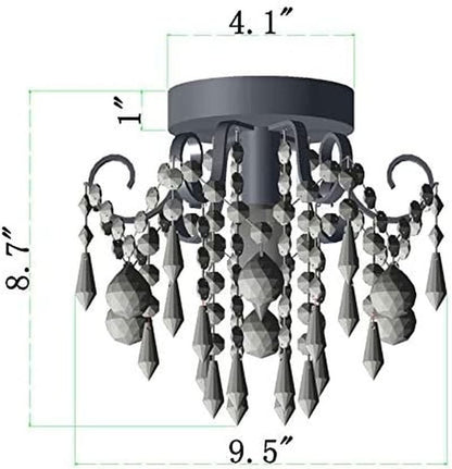 Mini Crystal Chandelier Flush Mount Gold Ceiling Light