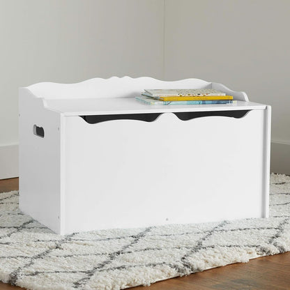 Wooden Toy Box Chest White 30x18x19 StorageSolution