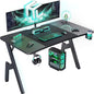 55 Inch Gaming Desk with Carbon Fibre Surface Features