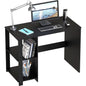 Espresso Finish Home Office Desk With Open Shelves
