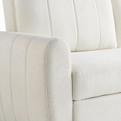 Convertible Sleeper Loveseat 66 Inch Polyester Ivory
