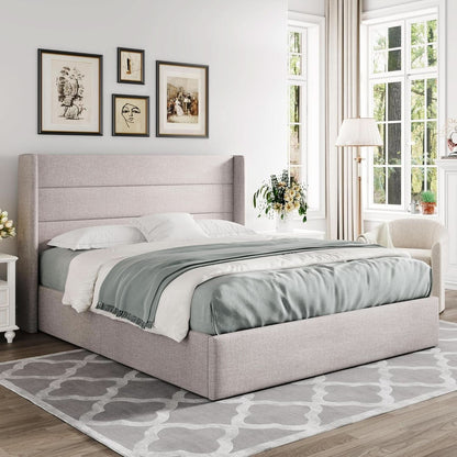 Queen Size Lift Up Storage Bed With Hydraulic Headboard