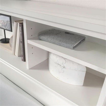 Transitional Engineered Wood Headboard with Adjustable Shelves