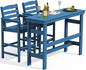 Adirondack Outdoor Bar Table And Chairs Set Blue