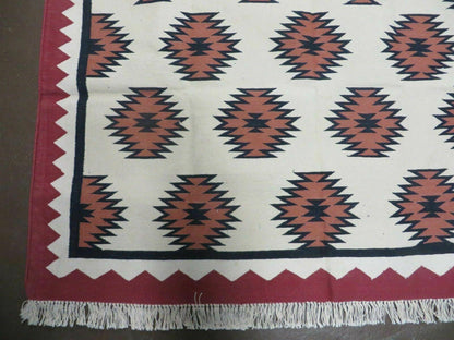 5' X 8' Hand Woven Wool Rug Contemporary Kilim Dhurrie Modern Oriental Area Rug