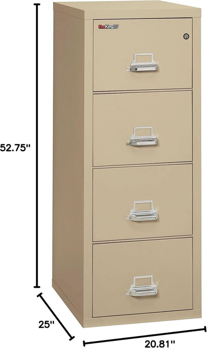 Parchment Four Drawer Fire Safe Legal File Cabinet UL 1 Hour