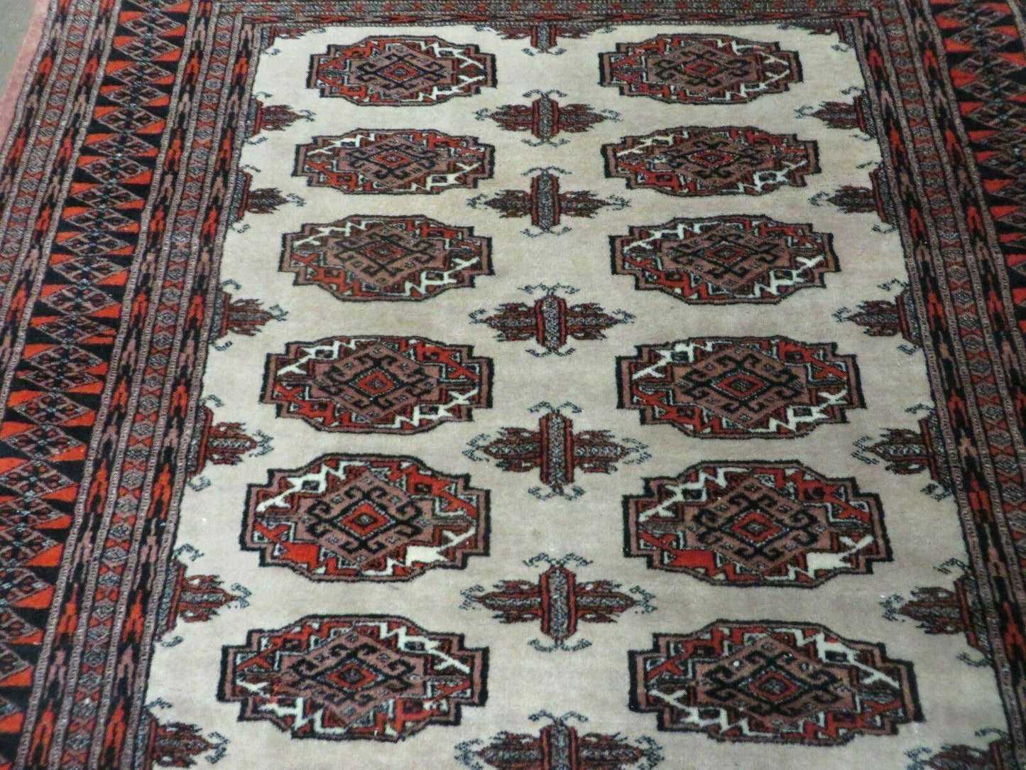 4' X 6' Vintage Handmade Bokhara Turkoman Pakistan Wool Rug Carpet Nice