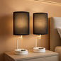 Table Lamp With 3 USB Ports And AC Outlet White Black