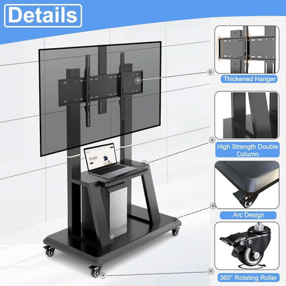 Mobile Tv Cart On Wheels For 42 To 100 Inch Screens