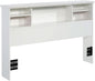 Transitional Engineered Wood Headboard with Adjustable Shelves