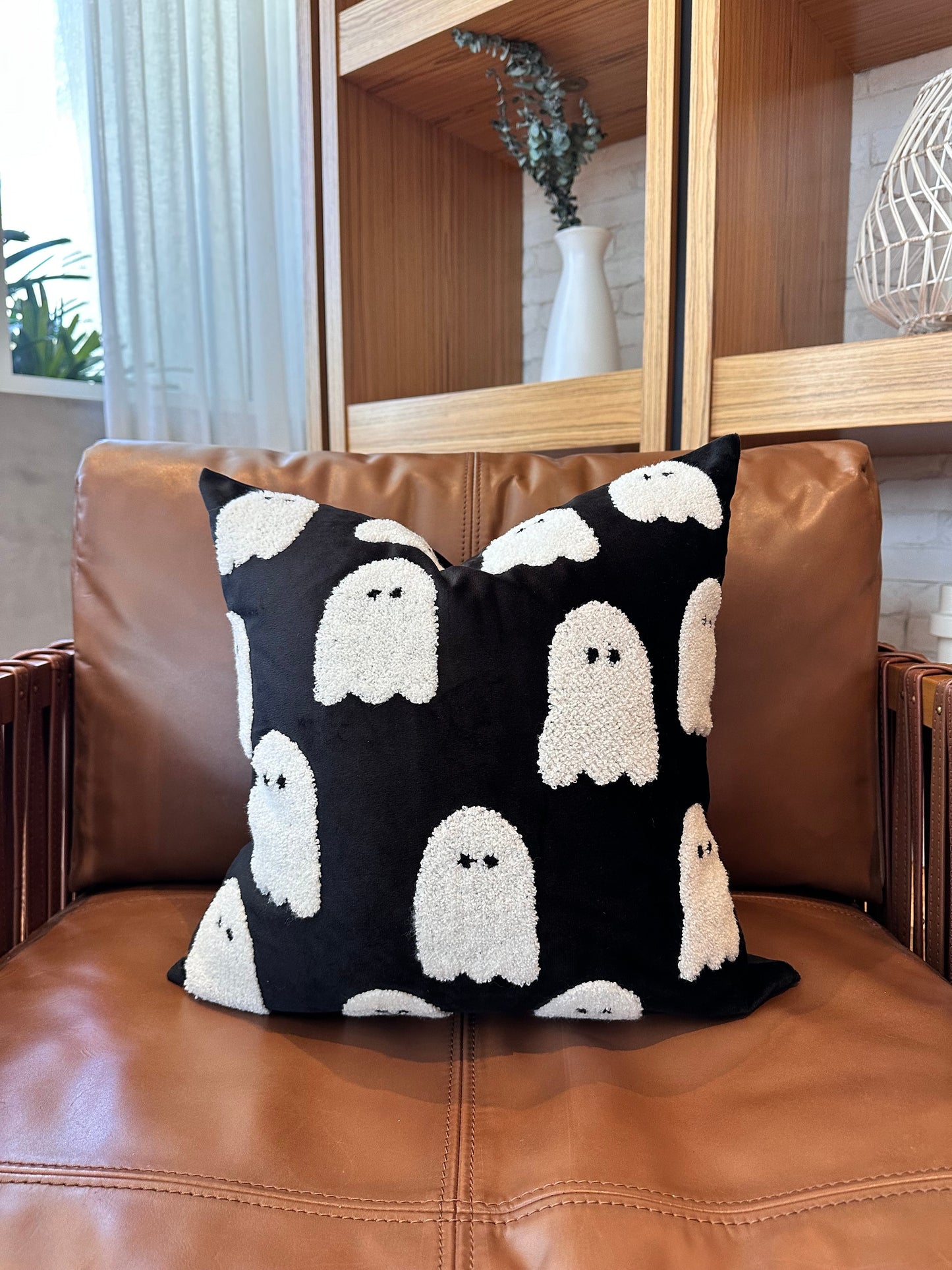 Black Ghost Pillow Cover