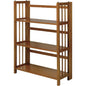 Chestnut Three Shelf Stackable Bookcase Solid Wood
