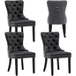 Tufted Velvet Dining Chairs Set of 4 With Acrylic Legs