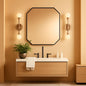 Octagon Black Wall Mirror 20x28 Metal Framed Wall Mounted