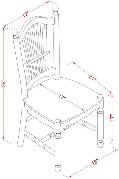 Dover Slat Back Dining Chairs Set Of 2 In Black And Cherry