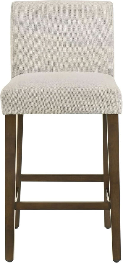 Ivory Upholstered Counter Height Bar Stools Set of Three