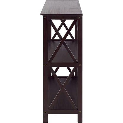 Three-Shelf Solid Wood Bookcase For Home Office Storage