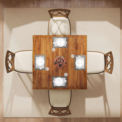 Tribesigns 39 Inch Wood Dining Table Rustic Brown Farmhouse
