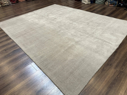 Tibetan Rug 8x10 Taupe Handmade Wool Modern Contemporary Carpet