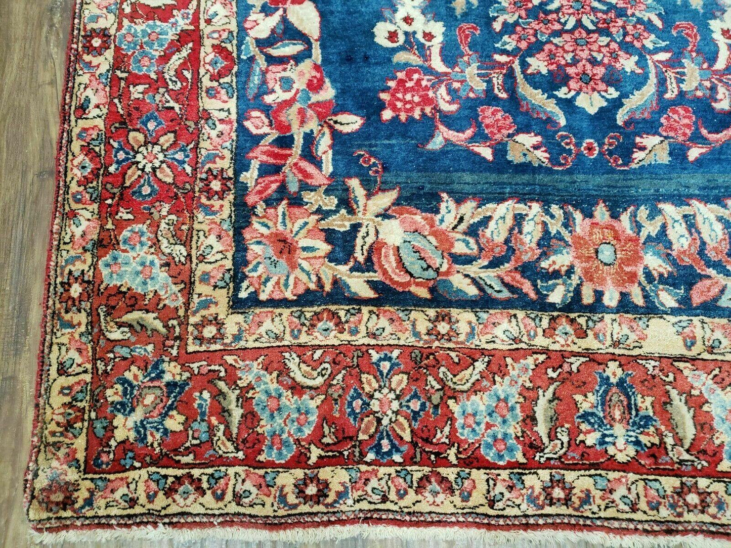 4' X 7' Vintage Handmade Turkish Wool Rug Flowers Birds Tree Of Life Blue Red