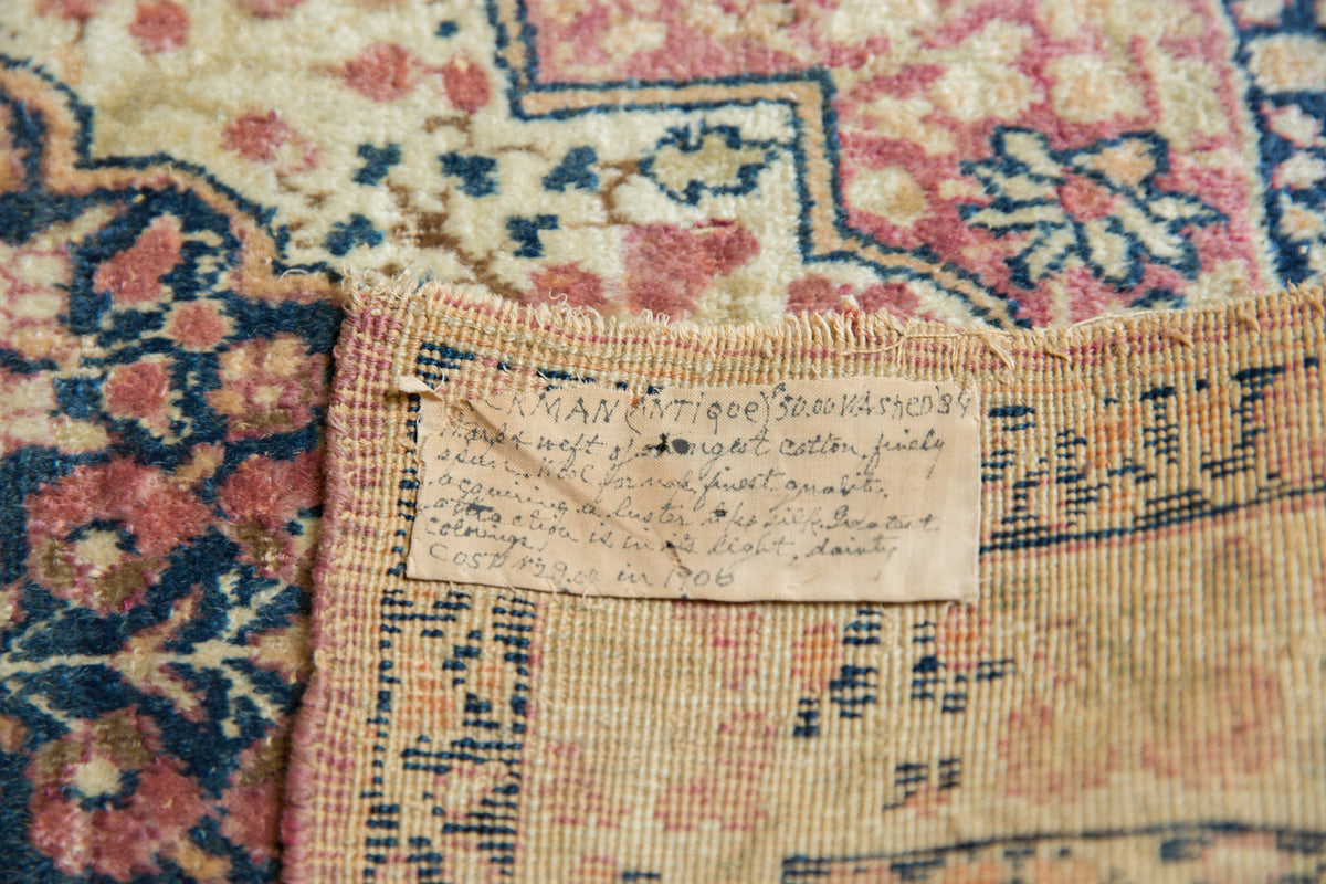 2x2.5 Antique Kerman Square Rug Mat