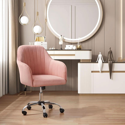 Pink Desk Chair With Adjustable Height For Home Office