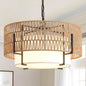 Boho Rattan Chandelier Pendant Light Natural Finish
