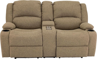 Powered Double RV Wall Hugger Recliner Sofa 67 Inch Oatmeal