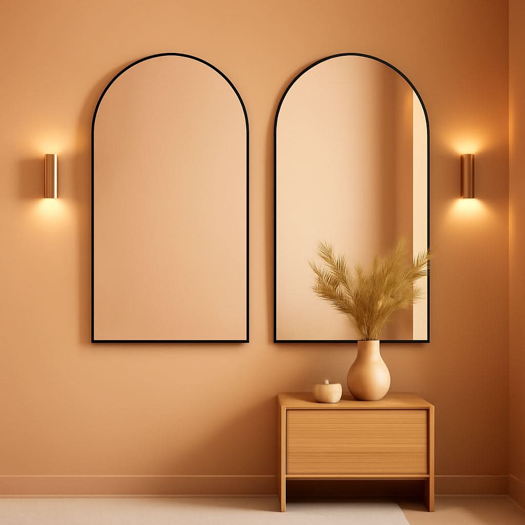 Arched Vanity Mirror 24 By 36 Inches Black Set Of Two