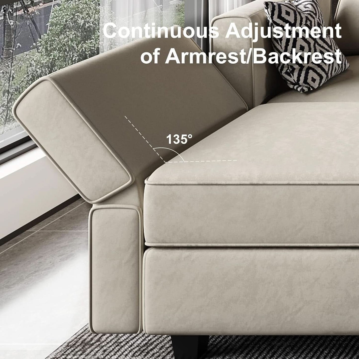 Modular U Shaped Sectional Sofa Grey Velvet With Storage
