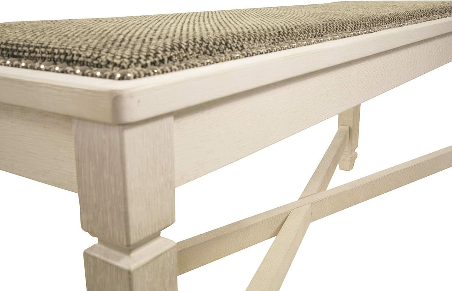 Bolanburg Upholstered Dining Bench Antique White Finish