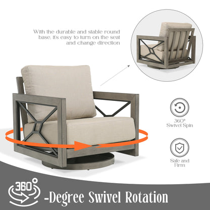 Marindo 5 Person Patio Seating Sets With 2 Swivel Chair